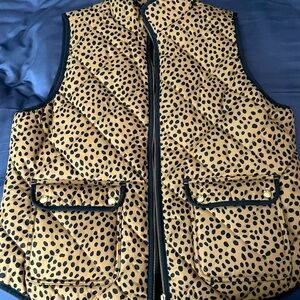 Leopard print quilted vest